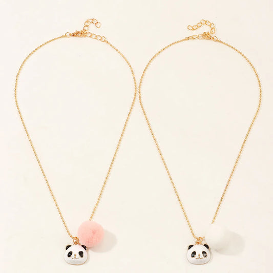 Chinese Style Cute Panda Alloy Dripping Oil Necklace Creative Animal Short Necklace Wholesale