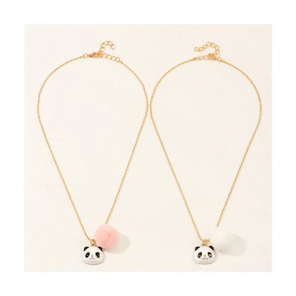 Chinese Style Cute Panda Alloy Dripping Oil Necklace Creative Animal Short Necklace Wholesale