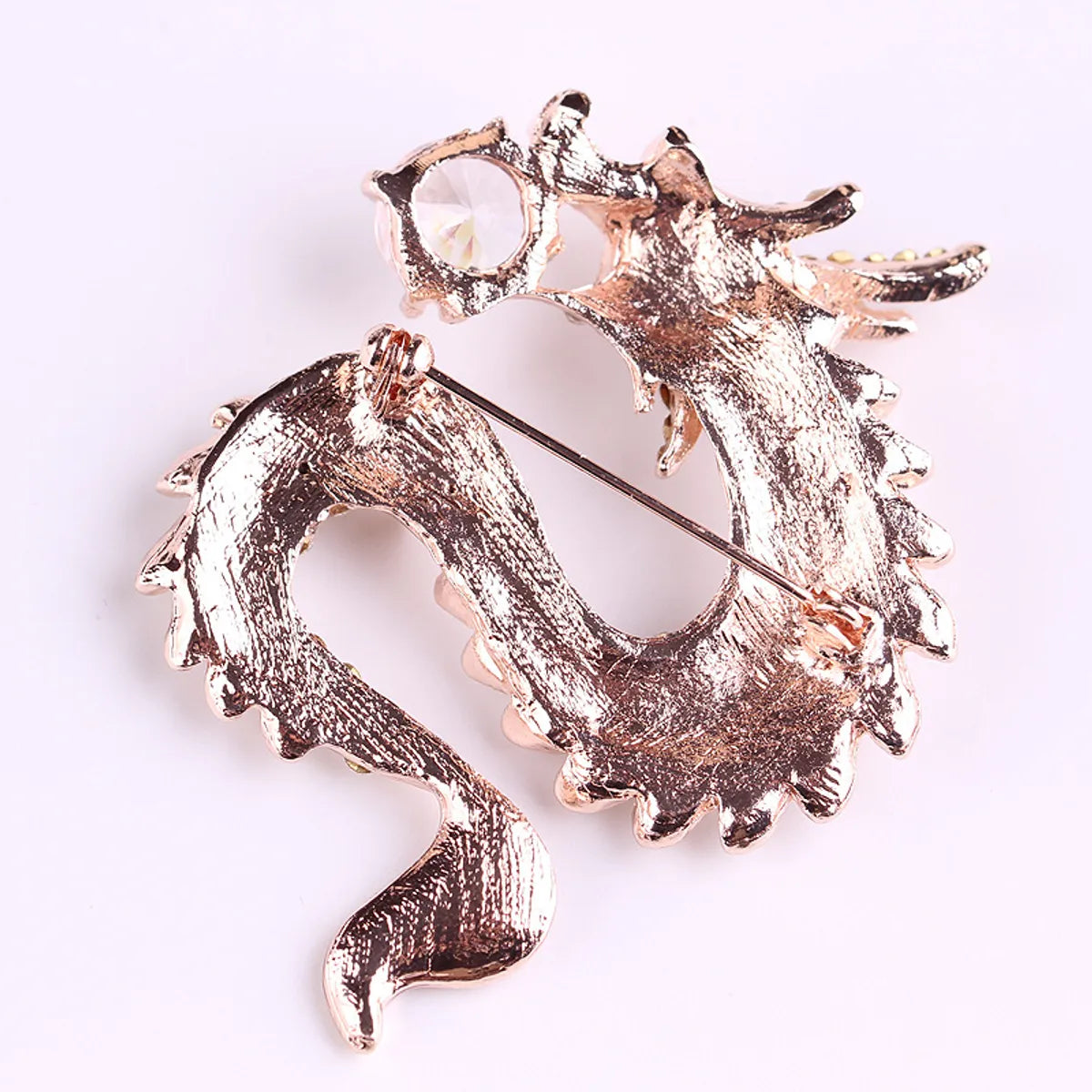 Chinoiserie Animal Alloy Plating Metal Inlay Artificial Pearls Zircon Unisex Brooches