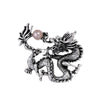 Chinoiserie Animal Dragon Alloy Inlay Rhinestones Pearl Adults Unisex Corsage Brooches Collar Pin