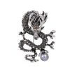 Chinoiserie Animal Dragon Alloy Inlay Rhinestones Pearl Adults Unisex Corsage Brooches Collar Pin