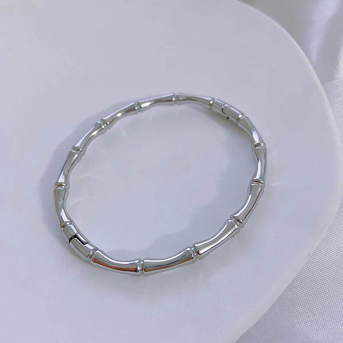 Chinoiserie Casual Bamboo Solid Color Titanium Steel Plating Bangle