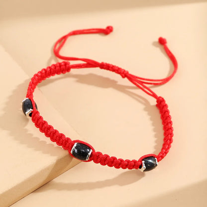 Chinoiserie Casual Classic Style Round Nylon Stone Women'S Bracelets