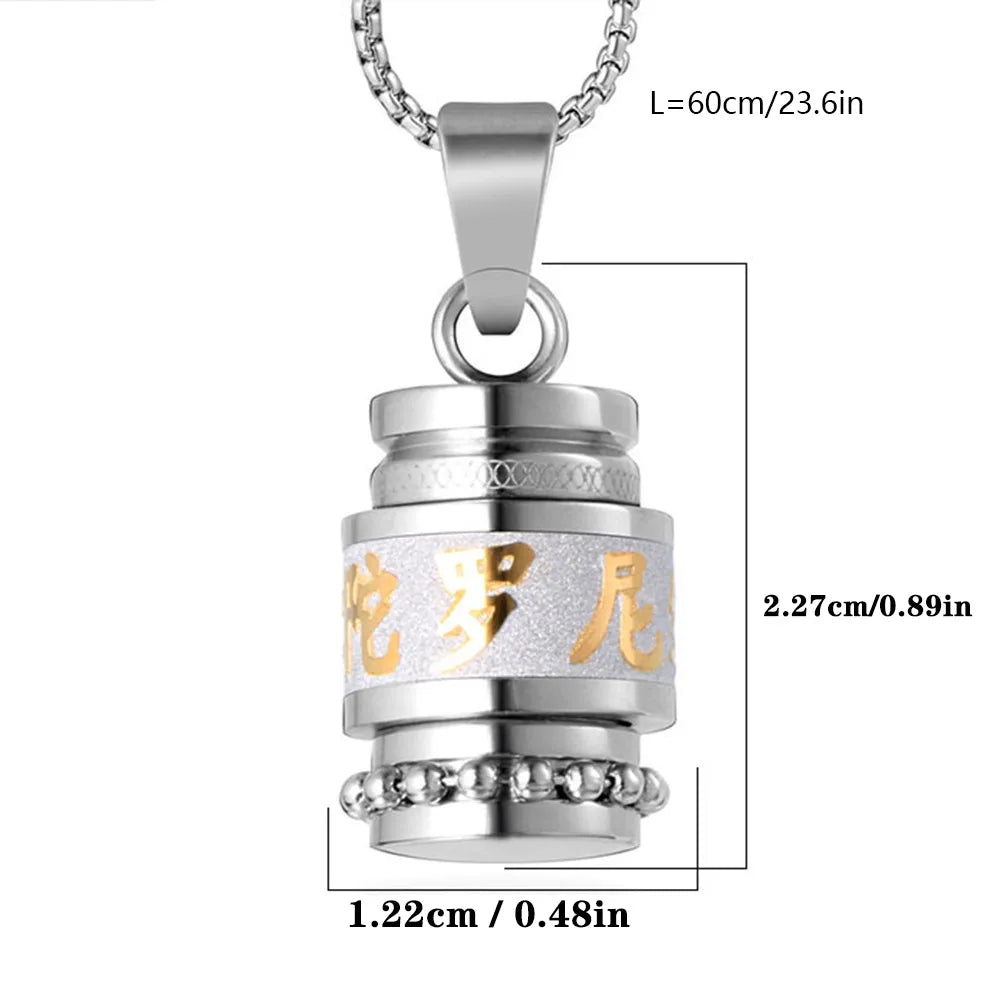 Chinoiserie Classic Style Chinese Character Golden Hoop 304 Stainless Steel Polishing Men'S Pendant Necklace