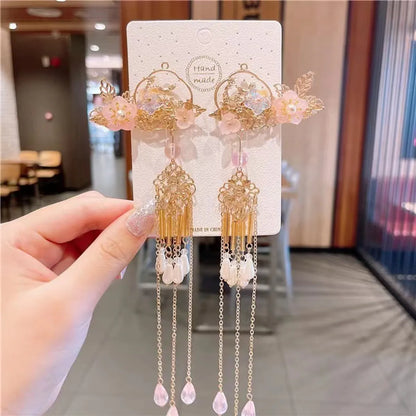 Chinoiserie Elegant Flower Alloy Plating Hair Clip