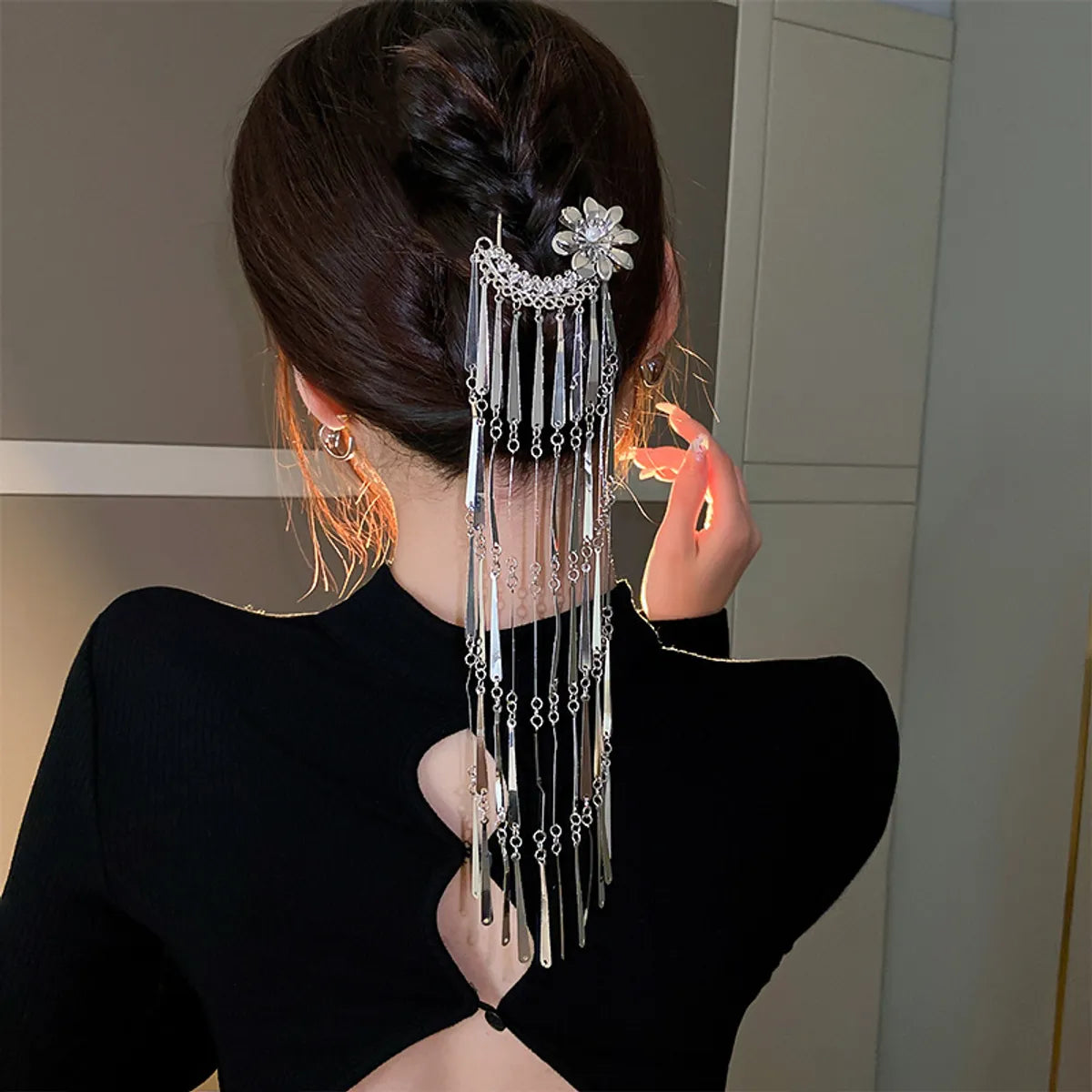 Chinoiserie Elegant Lady Flower Alloy Hairpin