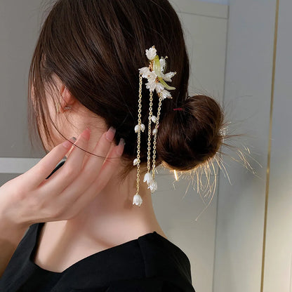 Chinoiserie Elegant Lady Flower Alloy Hairpin