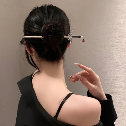 Chinoiserie Elegant Lady Flower Alloy Hairpin