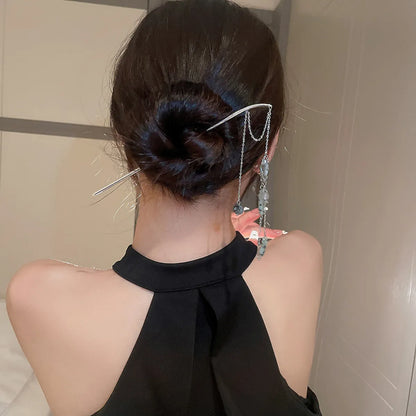 Chinoiserie Elegant Lady Flower Alloy Hairpin