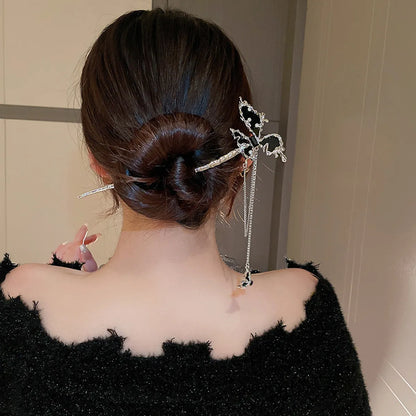 Chinoiserie Elegant Lady Flower Alloy Hairpin