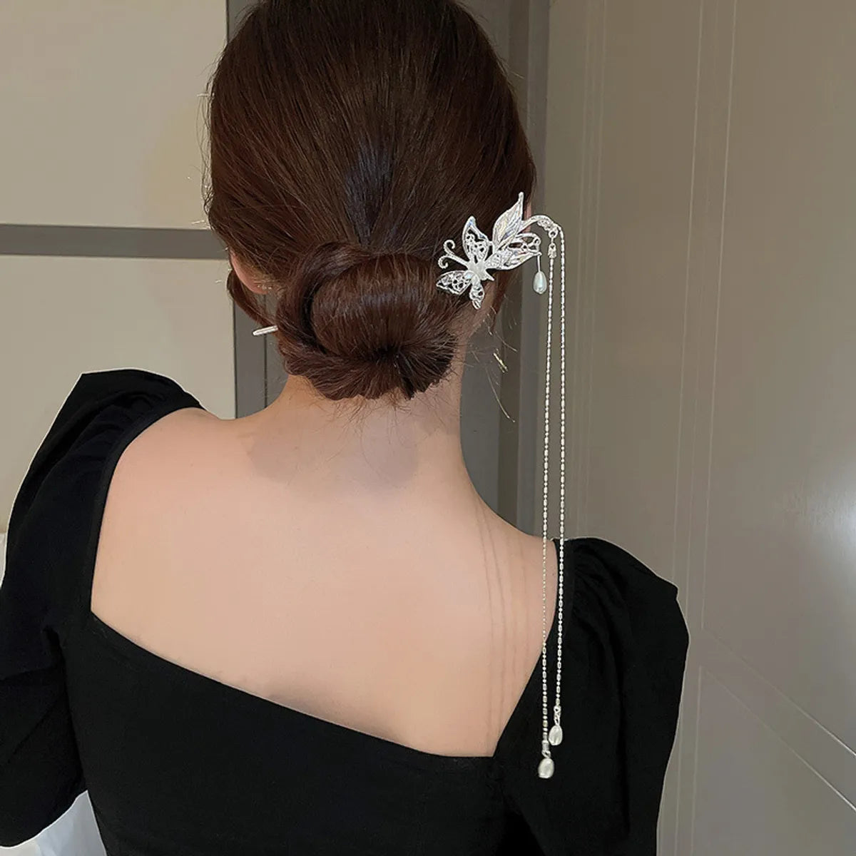 Chinoiserie Elegant Lady Flower Alloy Hairpin