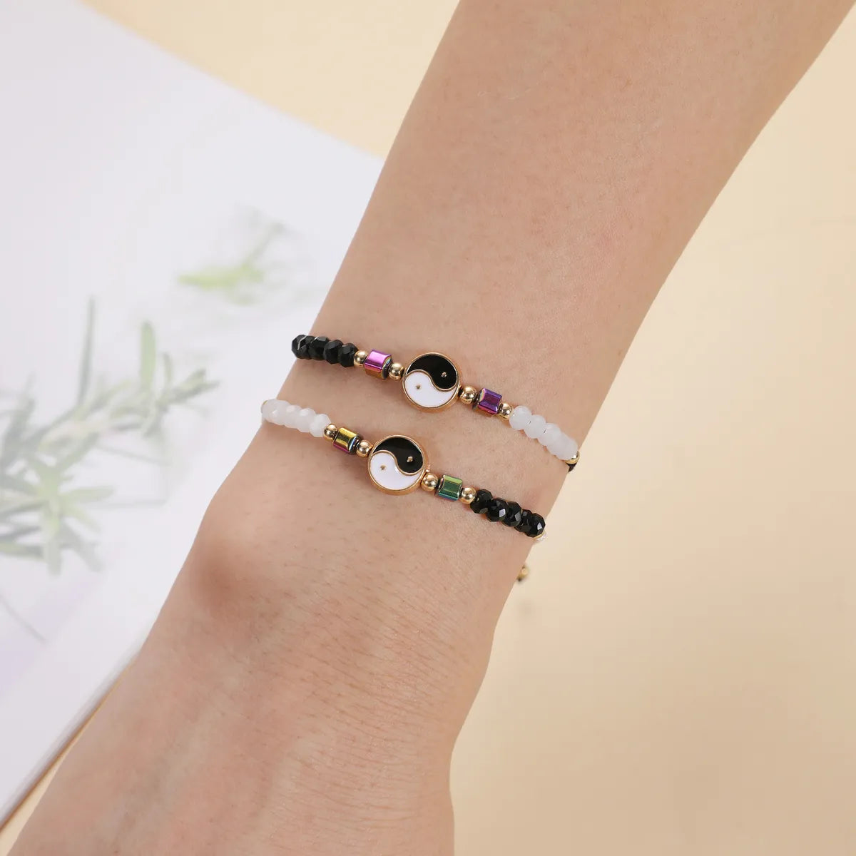 Chinoiserie Gossip Artificial Crystal Alloy Beaded Braid Unisex Bracelets