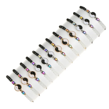 Chinoiserie Gossip Artificial Crystal Alloy Beaded Braid Unisex Bracelets