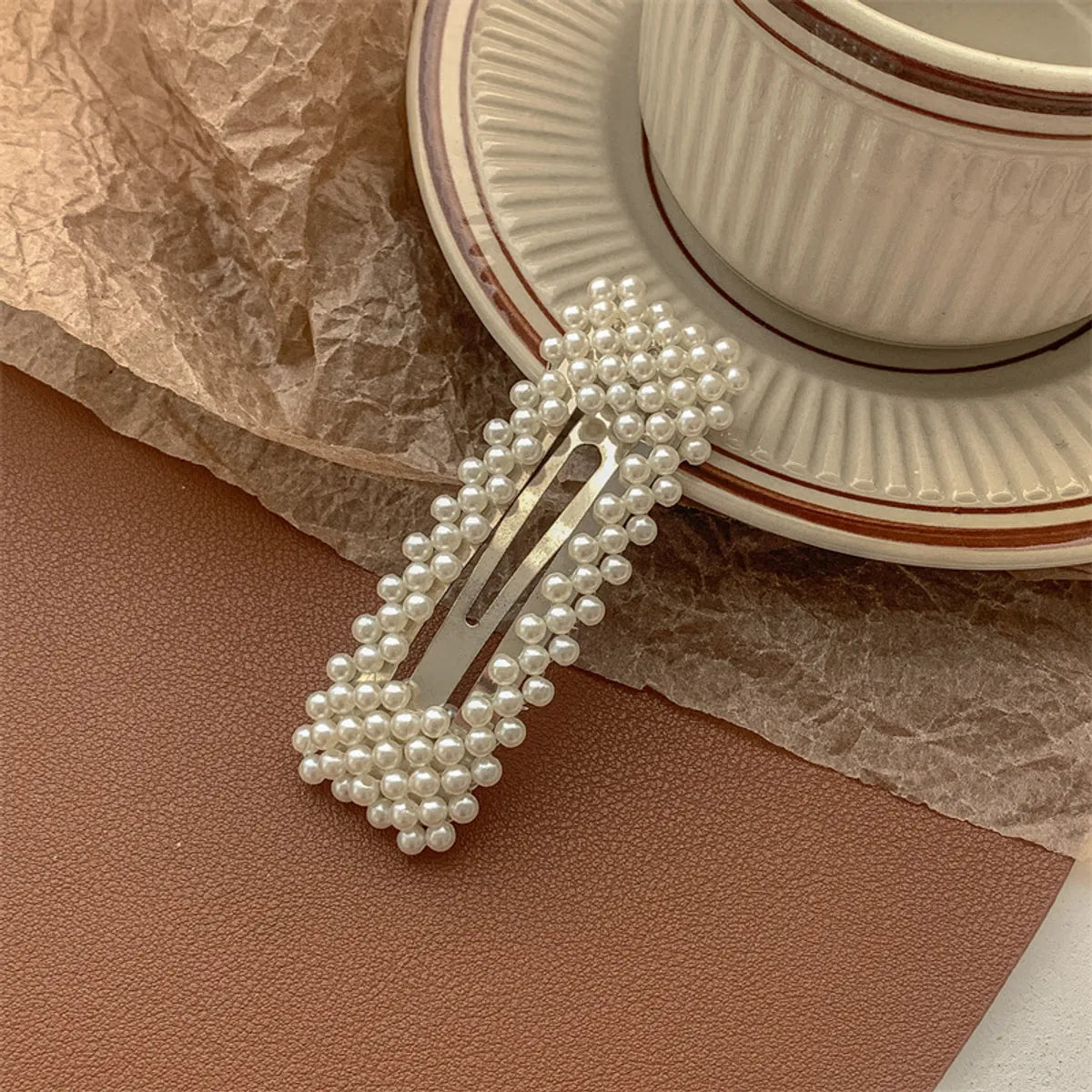 Chinoiserie Gradient Color Artificial Pearl Hair Clip 1 Piece