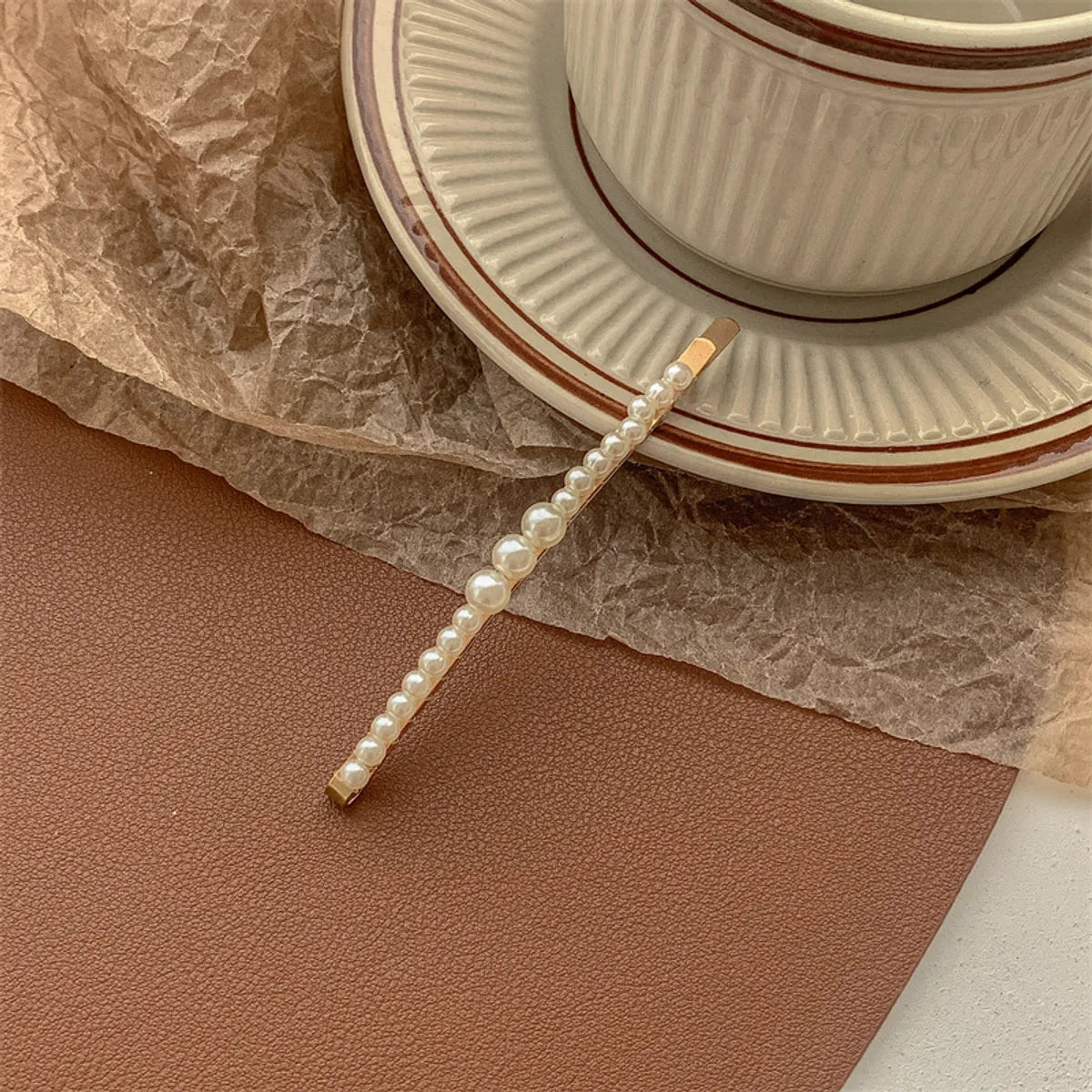 Chinoiserie Gradient Color Artificial Pearl Hair Clip 1 Piece