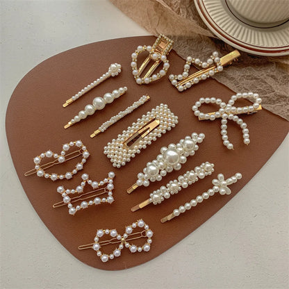 Chinoiserie Gradient Color Artificial Pearl Hair Clip 1 Piece