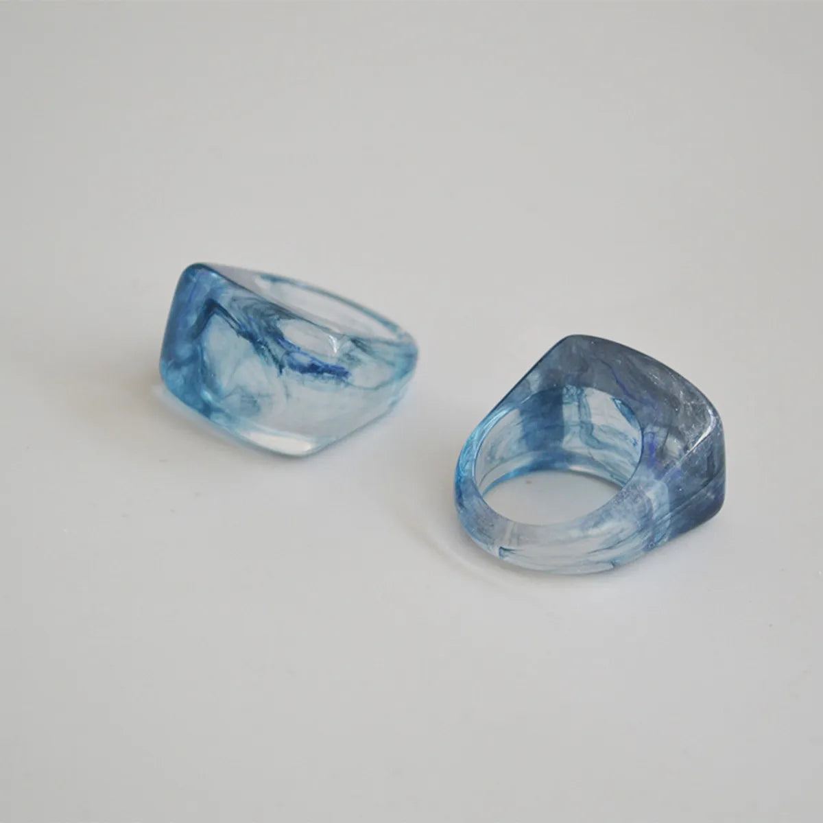 Chinoiserie Retro Geometric Resin Epoxy Unisex Rings