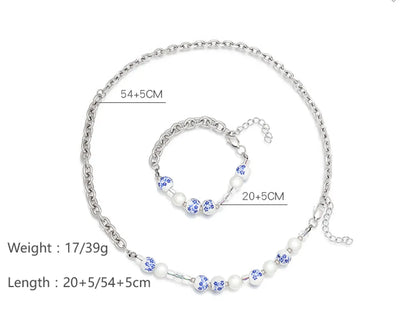 Chinoiserie Simple Style Flower Stainless Steel Bracelets Necklace