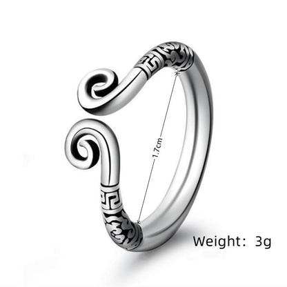 Chinoiserie Simple Style Solid Color Alloy Copper Open Ring