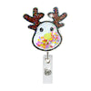 Christmas Acrylic Quicksand Snowman Christmas Tree Socks Elk Bell Telescopic Clip Rotating Can Buckle Certificate