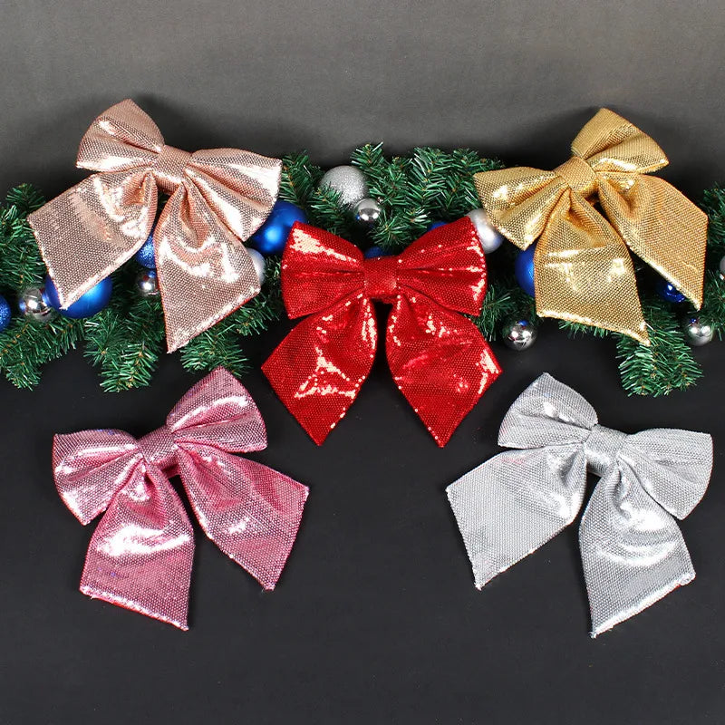 Christmas Basic Sweet Bow Knot Cloth Indoor Party Festival Hanging Ornaments