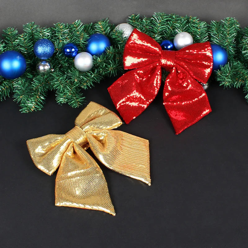 Christmas Basic Sweet Bow Knot Cloth Indoor Party Festival Hanging Ornaments