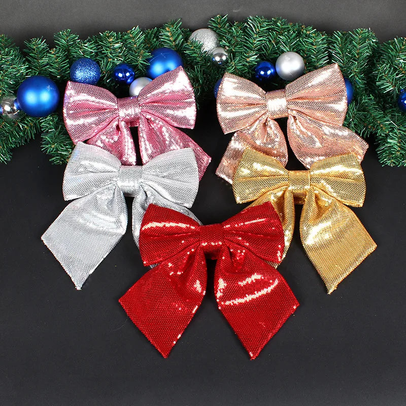 Christmas Basic Sweet Bow Knot Cloth Indoor Party Festival Hanging Ornaments