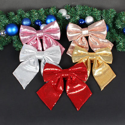 Christmas Basic Sweet Bow Knot Cloth Indoor Party Festival Hanging Ornaments