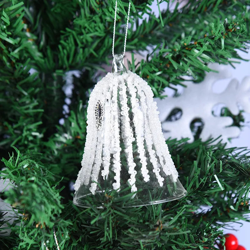 Christmas Bell Pendant Glass Pendant Bell Creative Christmas Tree Decoration Pendant Holiday Home Accessories