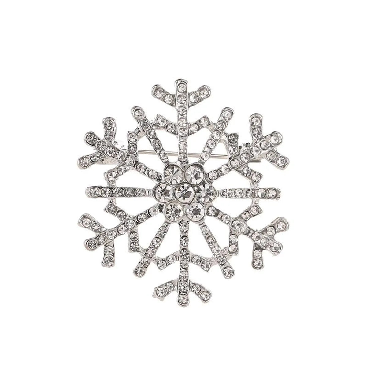 Fashion Snowflake Alloy Plating Diamond Artificial Gemstones Unisex Brooches