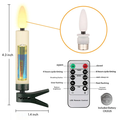 Christmas Candle Simulation Plastic Bullet Lamp Holder Holiday Atmosphere Decoration Remote Control Electronic Candle LED Candle Lamp