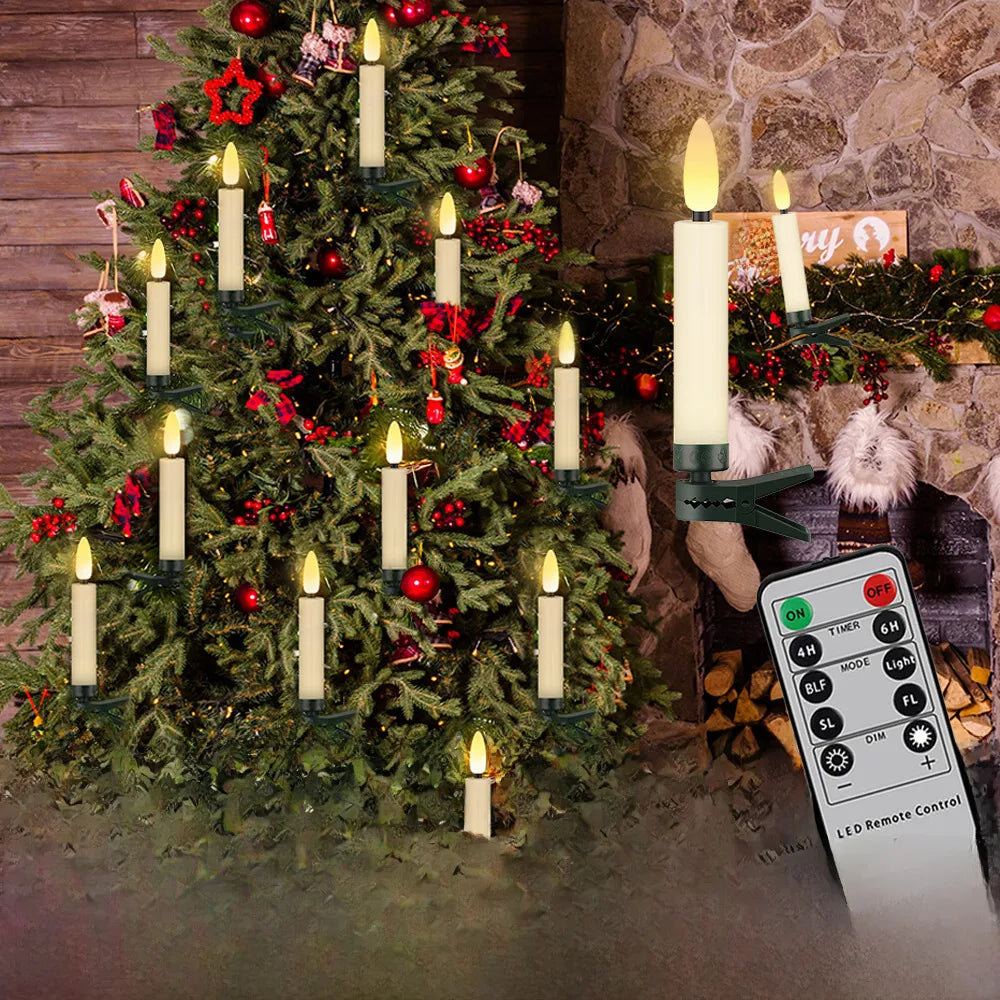 Christmas Candle Simulation Plastic Bullet Lamp Holder Holiday Atmosphere Decoration Remote Control Electronic Candle LED Candle Lamp