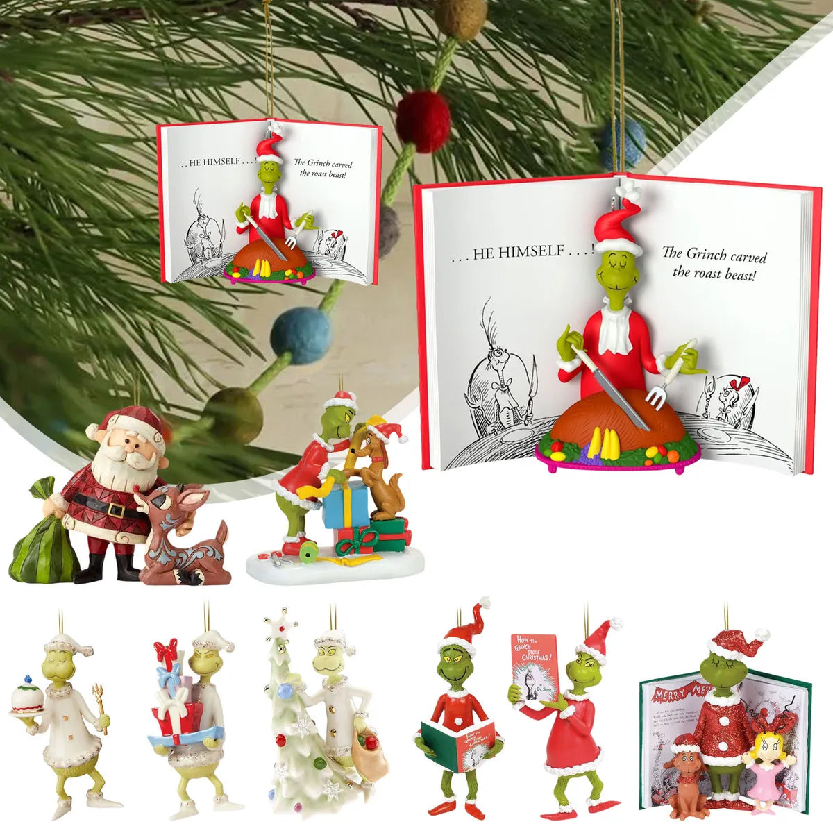 Christmas Cartoon Arylic Party Hanging Ornaments