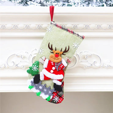 Christmas Cartoon Style Bear Elk Cloth Party Christmas Socks 1 Piece