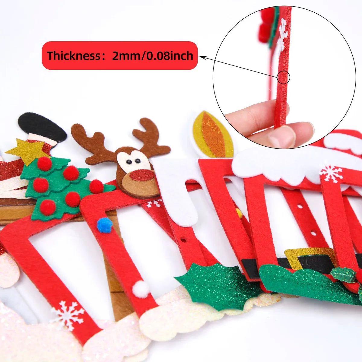 Christmas Cartoon Style Christmas Tree Santa Claus Snowman Cloth Party Festival Decorative Props