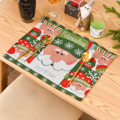 Christmas Cartoon Style Color Block Cloth Holiday Daily Placemat