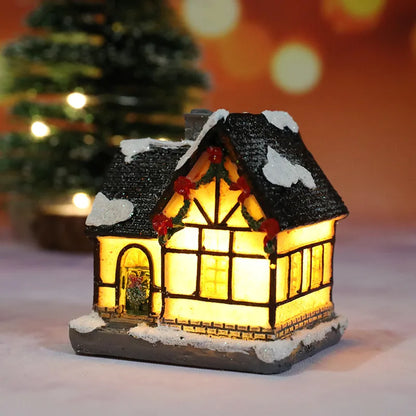 Christmas Cartoon Style Cute Christmas House Resin Indoor Festival Ornaments