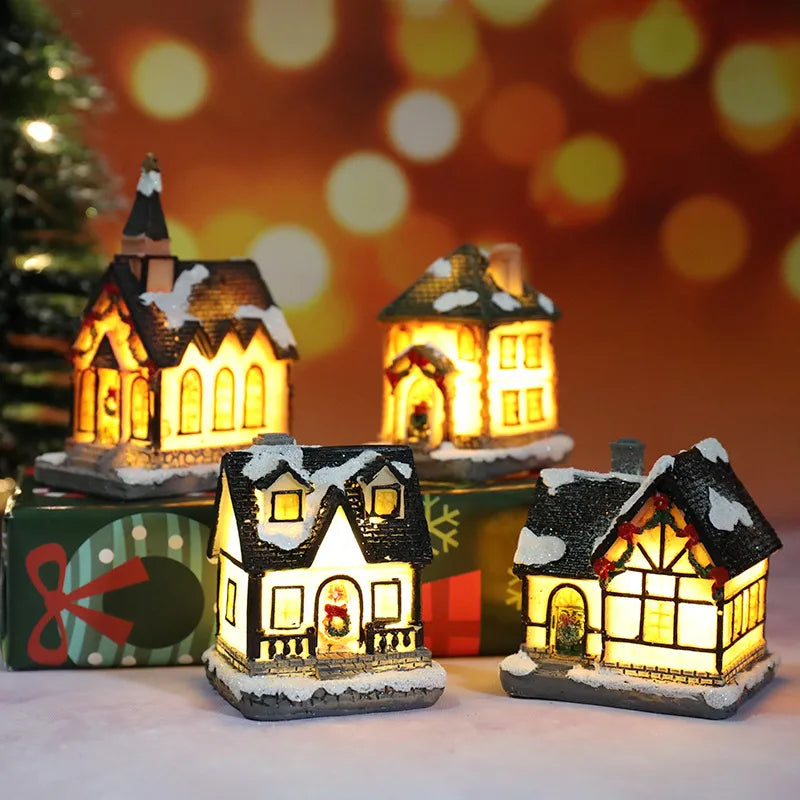 Christmas Cartoon Style Cute Christmas House Resin Indoor Festival Ornaments