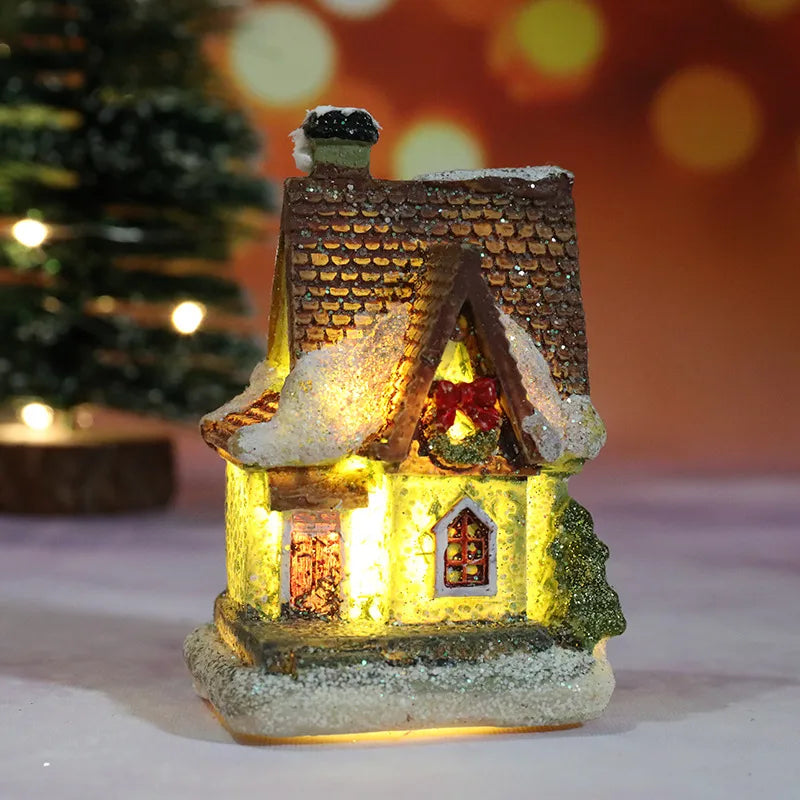 Christmas Cartoon Style Cute Christmas House Resin Indoor Festival Ornaments