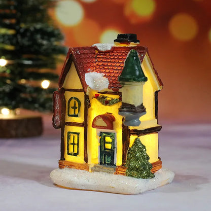 Christmas Cartoon Style Cute Christmas House Resin Indoor Festival Ornaments