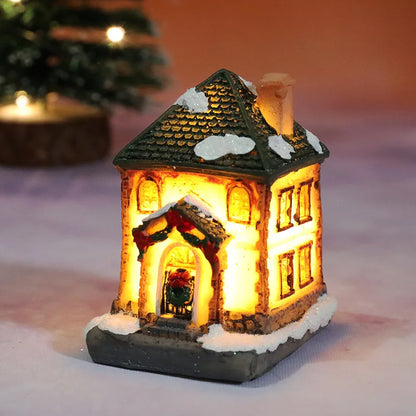 Christmas Cartoon Style Cute Christmas House Resin Indoor Festival Ornaments