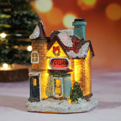 Christmas Cartoon Style Cute Christmas House Resin Indoor Festival Ornaments