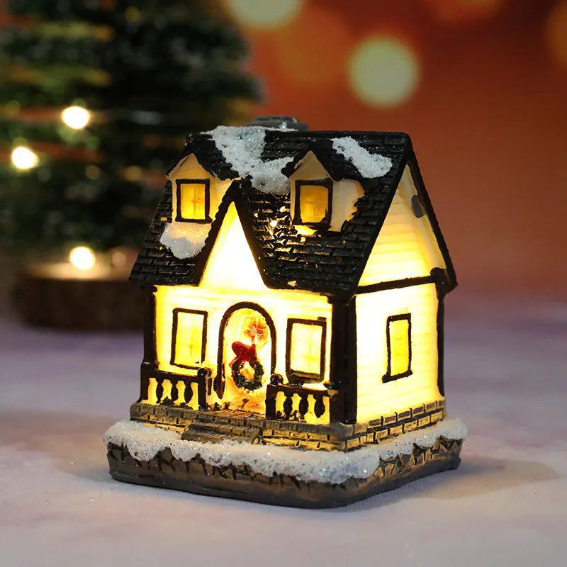 Christmas Cartoon Style Cute Christmas House Resin Indoor Festival Ornaments