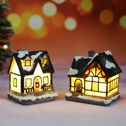 Christmas Cartoon Style Cute Christmas House Resin Indoor Festival Ornaments