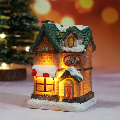 Christmas Cartoon Style Cute Christmas House Resin Indoor Festival Ornaments