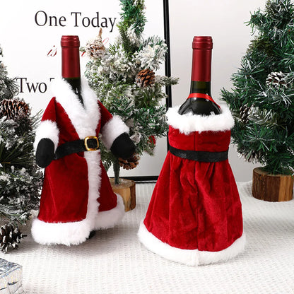 Christmas Cartoon Style Cute Clothes Cloth Party Festival Bottle Cover