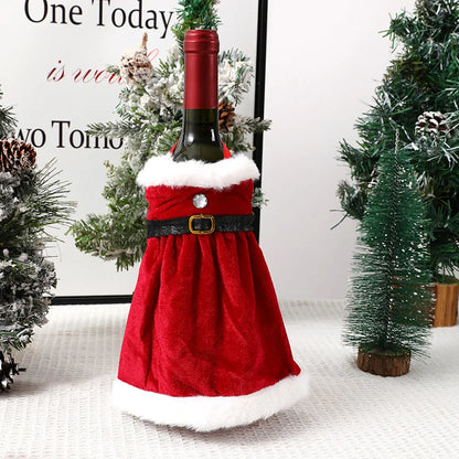 Christmas Cartoon Style Cute Clothes Cloth Party Festival Bottle Cover