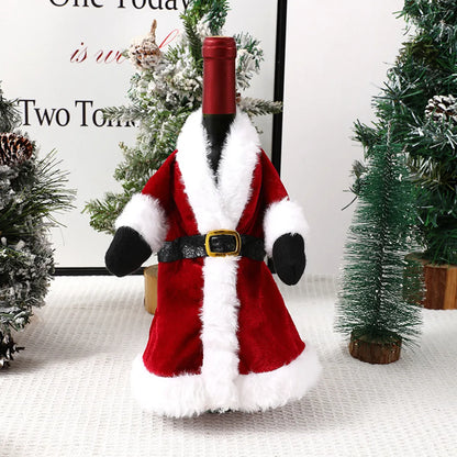 Christmas Cartoon Style Cute Clothes Cloth Party Festival Bottle Cover