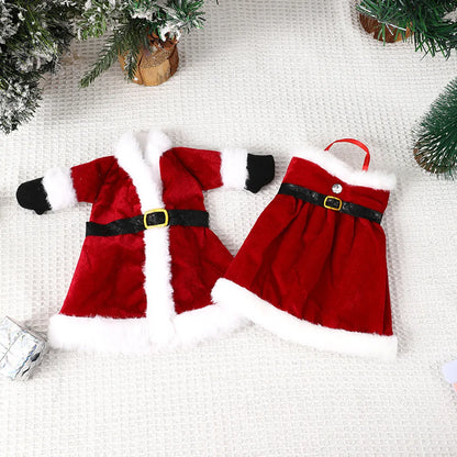 Christmas Cartoon Style Cute Clothes Cloth Party Festival Bottle Cover