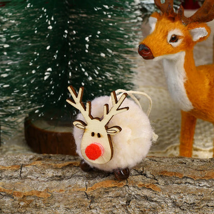 Christmas Cartoon Style Cute Elk Wood Party Festival Hanging Ornaments